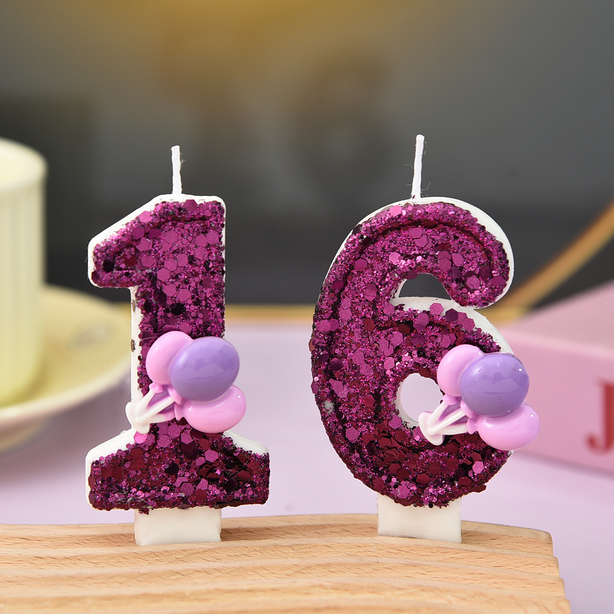 Paraffin Wax - Pink Balloons Digital Candles, Deep Purple