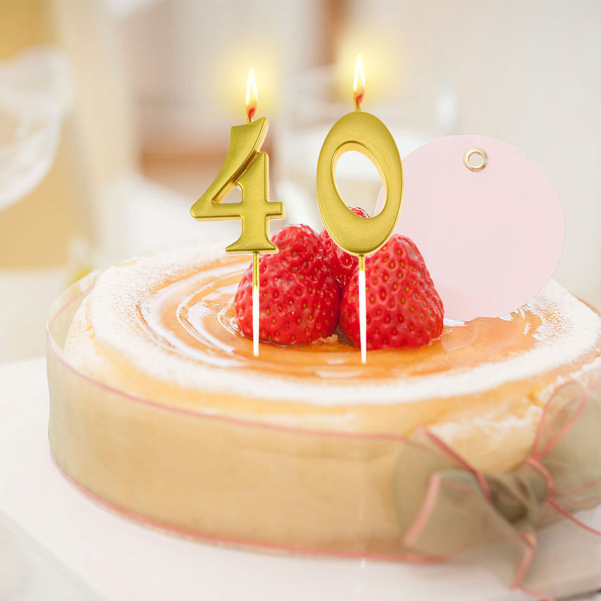 2Pcs Golden Number 40 Birthday - Paraffin Wax ulasan dan harga