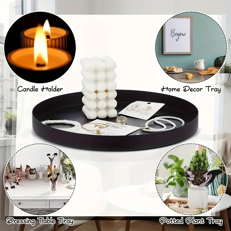 1Pc Modern black circular ABS  - Silk Candle ulasan dan harga