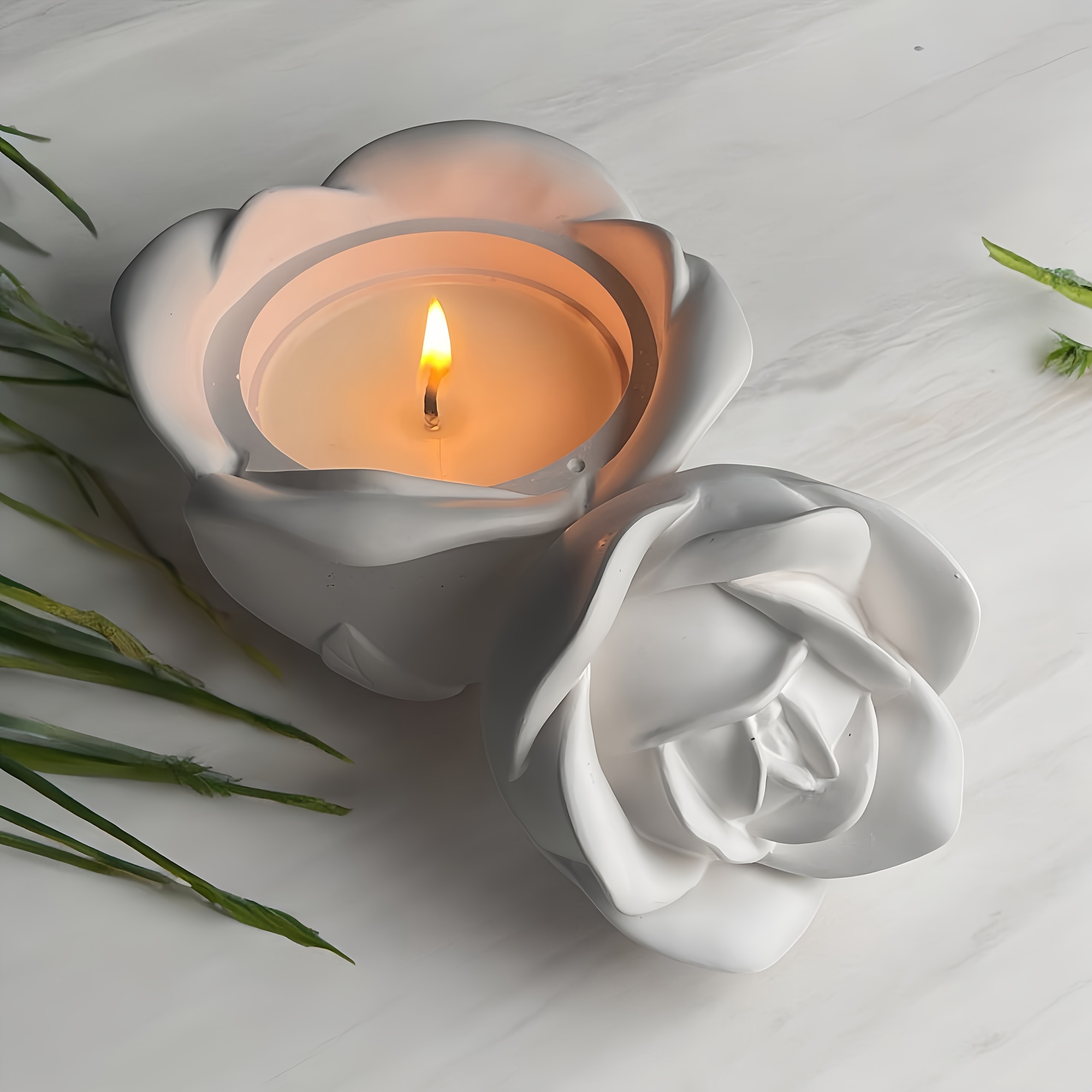 2-Piece Set Rose Shaped Silico - Candle Molds ulasan dan harga