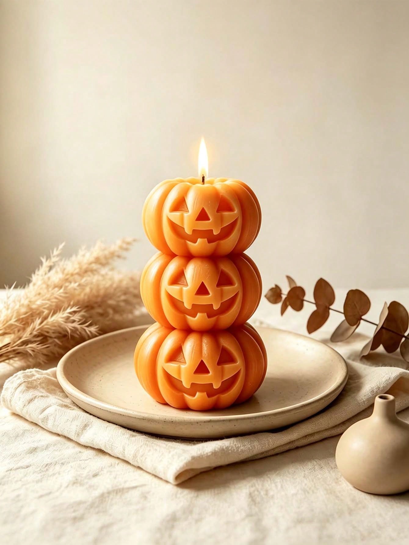 1pc Halloween 3-Layer Pumpkin  - Candle Fragrance ulasan dan harga